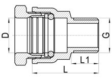 Male Straight Coupler C×MI, HS150-003