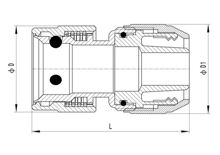 Hose Connector without Waterstop (3 steel balls), HS320-010