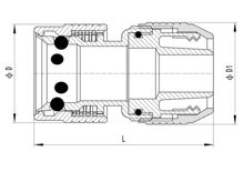 Hose Connector without Waterstop (6 steel balls), HS320-011