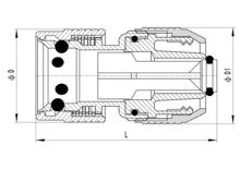 Hose Connector with Waterstop (6 steel balls), HS320-013